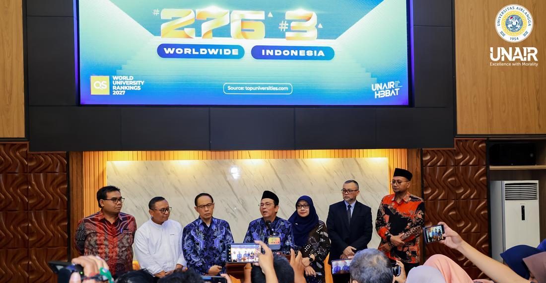 Gedung Universitas Airlangga yang mencatatkan prestasi di peringkat 276 dunia versi QS WUR 2027.