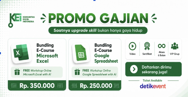 Ilustrasi belajar Microsoft Excel dan Google Spreadsheet secara daring