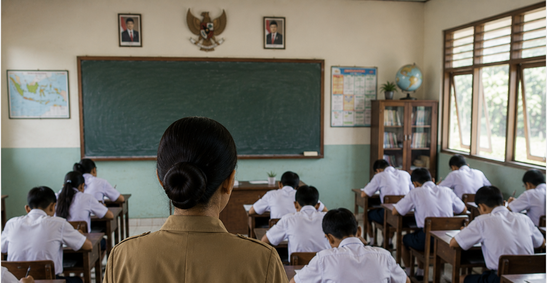Ilustrasi pembangunan sekolah modern berkelas dunia di Indonesia