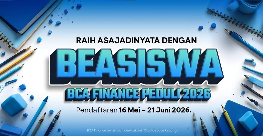 Ilustrasi pendaftaran program Beasiswa BCA Finance Peduli 2026 bagi mahasiswa aktif berprestasi.