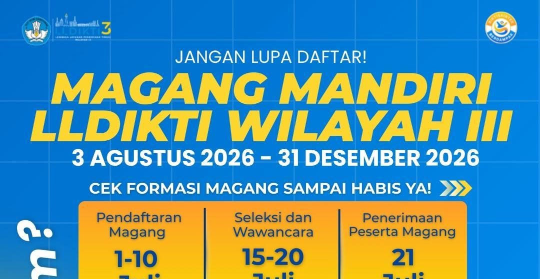 Mahasiswa aktif mengikuti program magang mandiri di LLDikti Wilayah III DKI Jakarta.