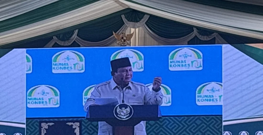 Presiden Prabowo Subianto saat memberikan sambutan dalam acara resmi