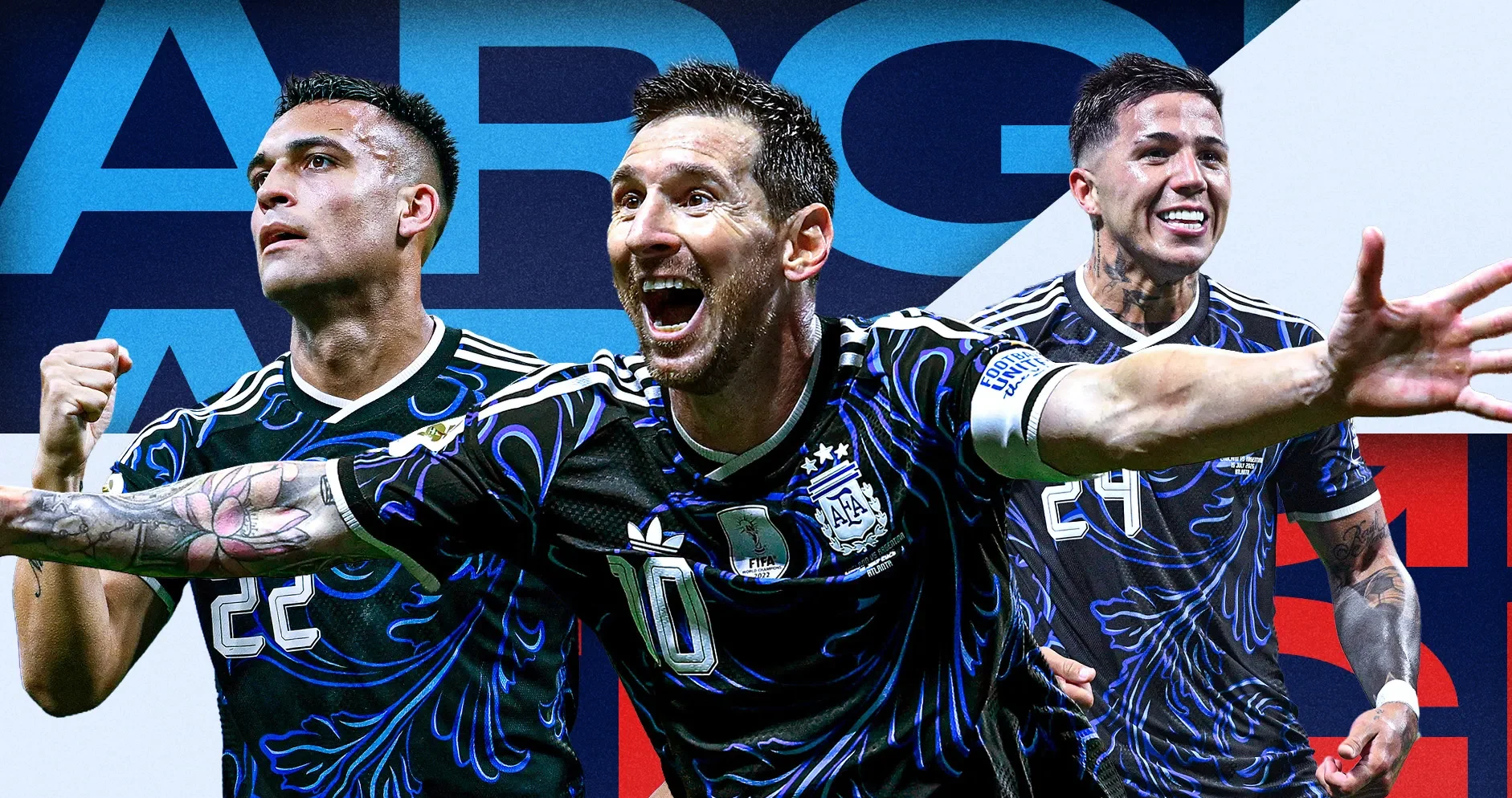 Lionel Messi merayakan kemenangan Argentina atas Inggris di Piala Dunia