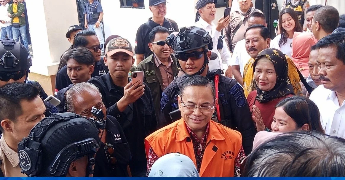 Suasana sidang kasus dugaan korupsi pengisian perangkat desa dengan terdakwa Bupati Pati nonaktif Sudewo di Pengadilan
