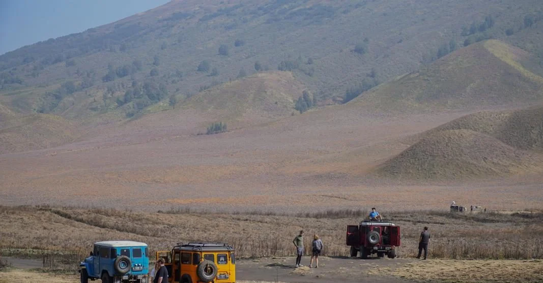 Kawasan wisata Gunung Bromo yang ditutup total akibat kebakaran hutan