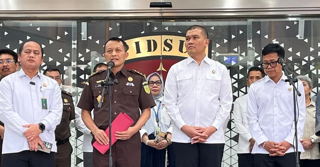 Konferensi pers Kejaksaan Agung terkait kasus tindak pidana pencucian uang