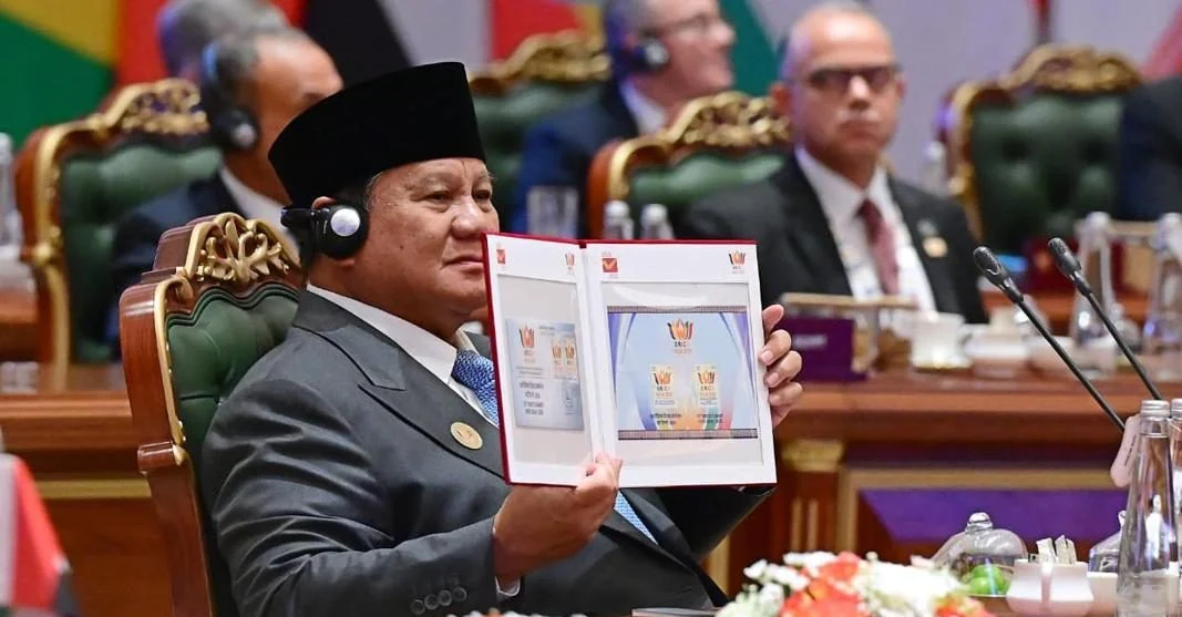 Presiden Prabowo Subianto saat menyampaikan pidato mengenai kemandirian bangsa di KTT BRICS 2026 India
